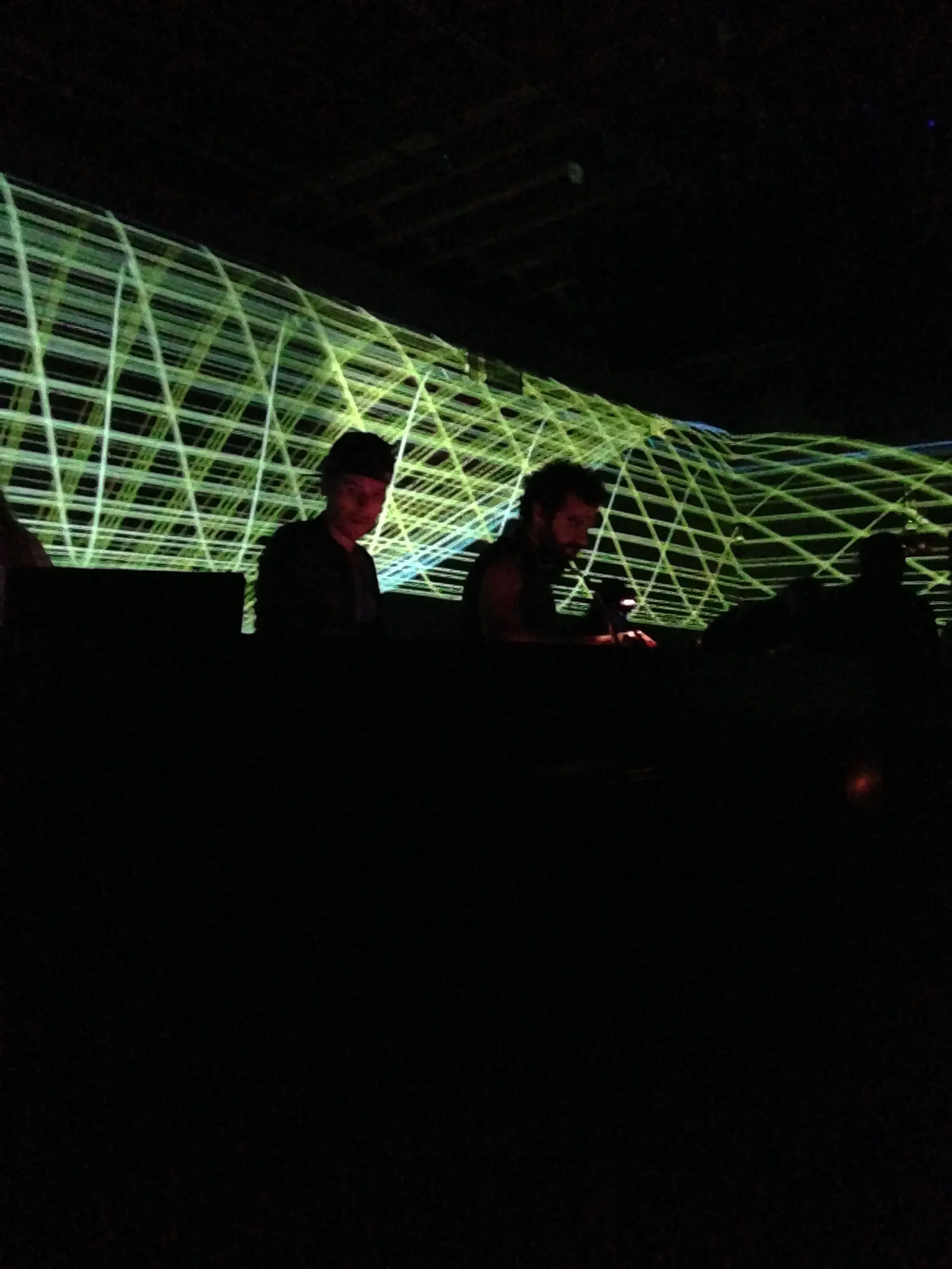 MC&Hammer live with green laser grid